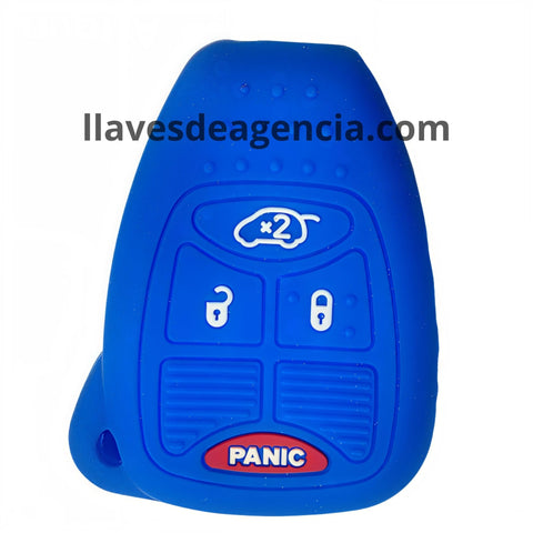 Funda protector de silicón para llave inteligente Chrysler Jeep Dodge 4 botones cerrar abrir cajuela pánico, calidad de horno antiderrapante resistente a altas temperaturas caídas golpes y mojadas