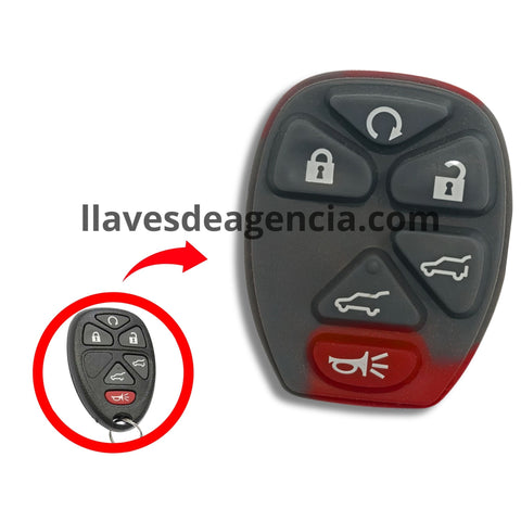 Botones de goma control remoto Chevrolet Suburban Tahoe Equinox Traverse GMC Yukon Cadillac Escalade 6 botones arranque remoto cristal trasero repuesto