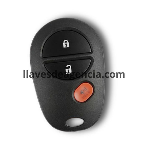 Carcasa de reemplazo para control remoto de 3 botones cerrar abrir pánico compatible con Toyota Tacoma Highlander Sequoia Sienna Tundra con sistema de cierre click sin tornillos fácil instalación incluye botones de goma y lámina virgen