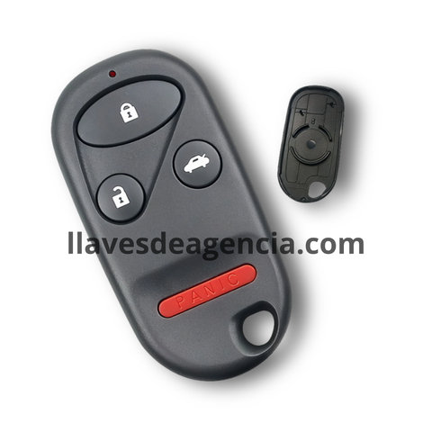 Carcasa de reemplazo para control remoto Honda CR-V, Element, Acura CL, RL, TL, MDX, Accord 1997-2002, diseño de 4 botones con cajuela, batería en el centro de la tapa trasera
