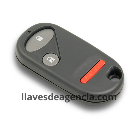 Carcasa de reemplazo para control remoto tipo llavero Honda Civic, CR-V, Accord, Jazz 2003-2011, diseño de 3 botones: abrir, cerrar y pánico, batería en el centro de la tapa trasera, sin llave integrada, cuelga como llavero