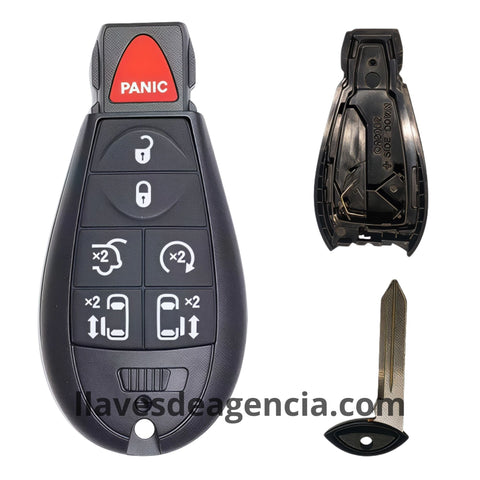 Carcasa hueca llave control remoto Fobik 7 botones Dodge Grand Caravan Journey Chrysler Town Country Jeep 2008-2017 puertas corredizas sin electrónica