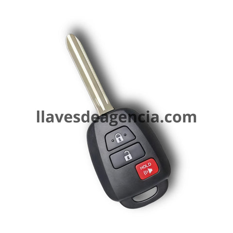 Carcasa hueca llave Toyota 3 botones compatible RAV4 Corolla Camry Tacoma Altis 2012-2016, cerrar abrir pánico, solo cubierta externa sin electrónica, repuesto para llave maltratada o quebrada