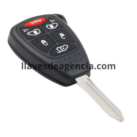Carcasa hueca de repuesto para llave con chip transponder Chrysler Sebring PT Cruiser Pacifica Dodge Caravan Avenger Jeep Commander Cherokee Wrangler Patriot Compass 2004-2014, incluye lámina virgen y cavidad para chip, sin componentes electrónicos