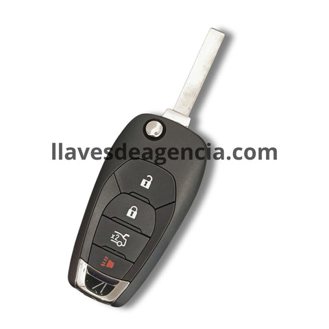 Carcasa llave abatible tipo navaja Chevrolet Aveo 2014-2018 Cruze 2016-2019 4 botones abrir cerrar cajuela pánico vista frontal