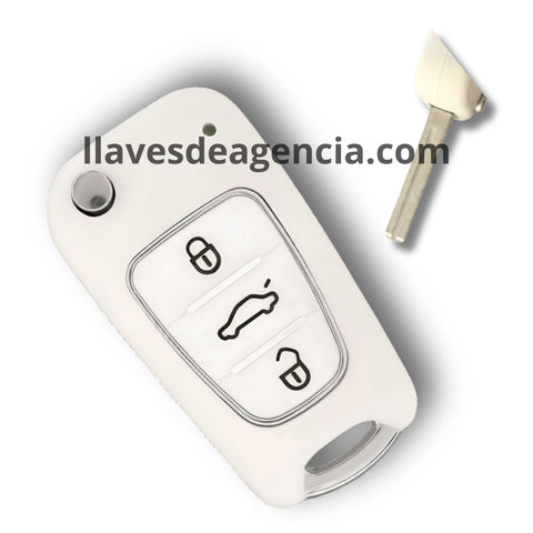 Carcasa para llave blanca Hyundai Kia Accent Verna Attitude 2012-2014 3 botones repuesto compatible color blanco