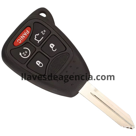 Carcasa de repuesto para llave Chrysler 5 botones con cajuela y arranque remoto para Cirrus y Sebring 2007-2014, incluye botón de pánico