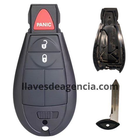 Carcasa llave tipo Fobik para Chrysler Dodge Jeep Volkswagen Routan 2008-2015 con lámina virgen llave desplegable integrada