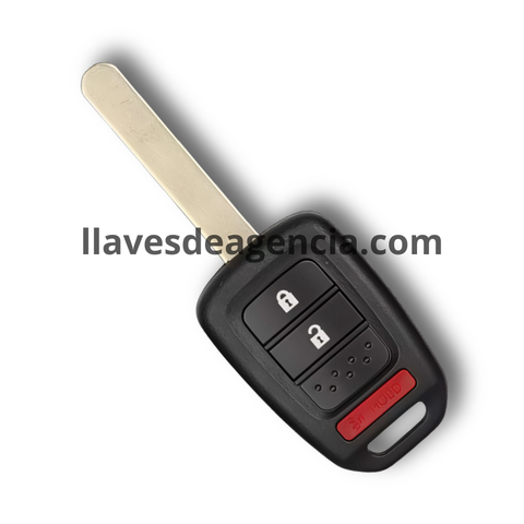 Carcasa de reemplazo para llave Honda CR-V, Accord, Civic, City, Jazz, HR-V, Vezel, XR-V, FR-V 2013-2017, diseño de 3 botones: abrir, cerrar y pánico, incluye llave virgen sin cortar, calidad OEM