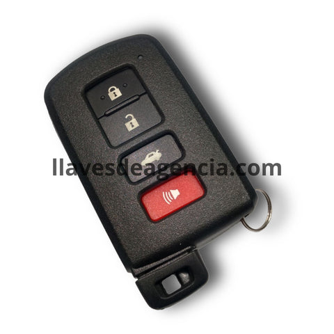 Carcasa llave inteligente presencia Toyota 4 botones compatible Camry Corolla RAV4 Prius C Land Cruiser Tacoma Avalon 2012-2019, cerrar abrir cajuela pánico, incluye llave virgen botones de goma y tornillos, repuesto premium