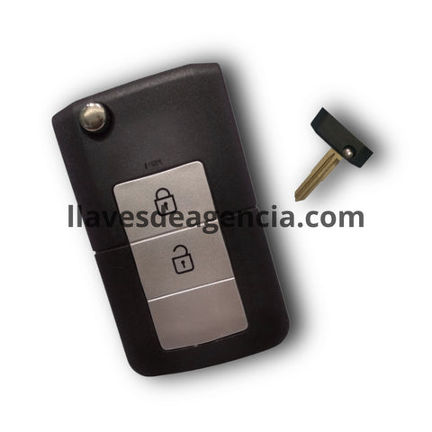 Carcasa de reemplazo para llave abatible tipo navaja Kia Tucson Cerato, diseño de 2 botones con pánico, incluye lámina virgen sin cortar, base de metal, repuesto de calidad