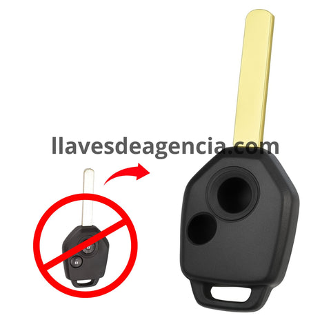 Carcasa hueca de reemplazo para llave Subaru 2 botones con corte regata torneado sin botonera interna compatible con Forester Outback Legacy Impreza STI Crosstrek pick-up y hatchback