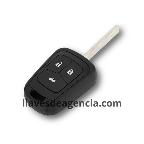 Carcasa llave tipo regata 3 botones cerrar abrir pánico Chevrolet Camaro Sonic Cruze Malibu Volt Spark Equinox Opel Vauxhall Astra J Insignia Zafira C Mokka Aveo, plástico ABS resistente, repuesto compatible sin programación