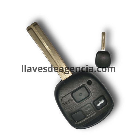 Carcasa llave Toyota Lexus 3 botones compatible RX300 IS200 ES300 GS400 IS300 LS400 Yaris Carina Corolla Avensis, cerrar abrir cajuela, incluye llave virgen botones de goma y tornillos, repuesto premium
