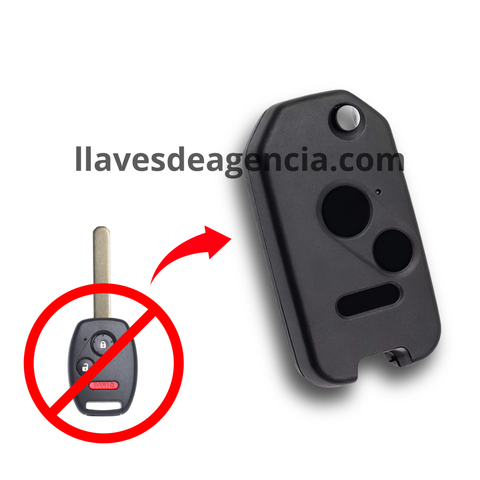 Carcasa tipo navaja abatible flip para convertir control remoto tipo llavero y llave física Honda en una sola pieza, llave escondida por costado, base de metal premium, compatible con City, CR-V, Fit, Insight, Odyssey, Pilot, Ridgeline 2005-2015