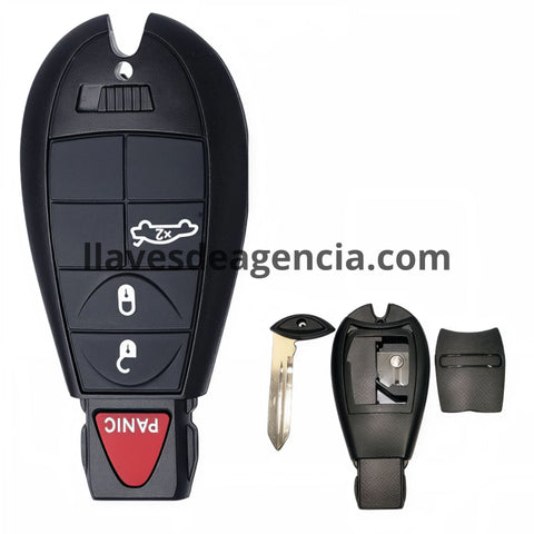 Carcasa de reemplazo 4 botones Dodge Charger Challenger Chrysler 300 Magnum 2008-2015 abrir cerrar cajuela pánico con tapadera semicuadrada trasera cambio fácil batería sin electrónica