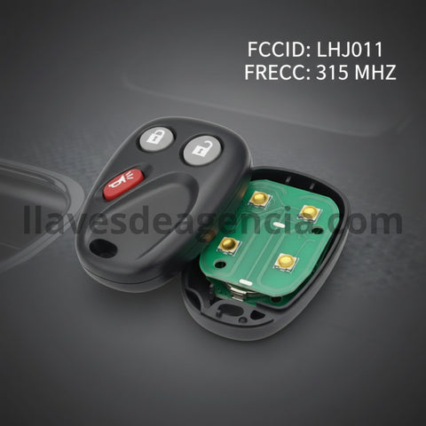 Control remoto 3 botones FCC ID LHJ011 315MHz para Chevrolet Silverado Tahoe Suburban GMC Sierra Yukon Cadillac Escalade Hummer H2