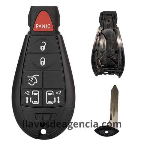 Llave con chip transponder 6 botones Dodge Grand Caravan Chrysler Town Country 2008-2016 abrir cerrar pánico cajuela puertas corredizas izquierda derecha
