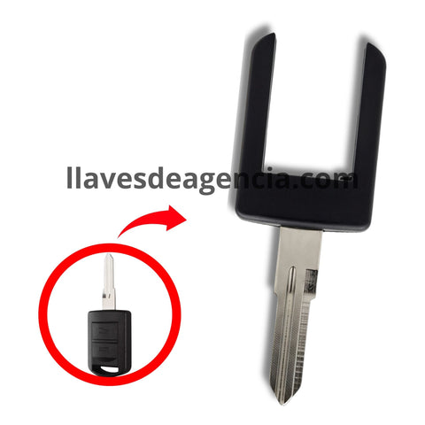 Media llave virgen Chevrolet Corsa Europa espada corte izquierdo sin botonera - vista frontal