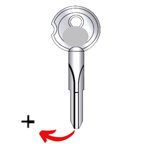 Llave virgen alta seguridad PHILLIPS PH-72X tipo tetra de cuatro caras fabricada en bronce con cubierta de níquel, compatible con Austral PH-72X, Alba X720 y JMA PHI-6X para candados y cerraduras de alta seguridad, requiere corte especializado por cerrajero profesional
