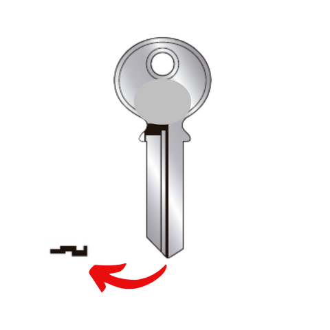 Llave virgen CEMEX CE-42DN fabricada en bronce con cubierta de níquel, compatible con Austral CE-42DN, Alba E42DN y JMA CMX-10D para candados y cerraduras cilindro, requiere corte por cerrajero profesional