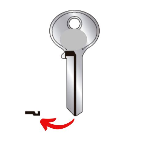 Llave virgen CORBIN CO-38 fabricada en bronce con cubierta de níquel, compatible con Austral CO-38, Alba E38 y JMA COR-41D para candados y cerraduras cilindro, requiere corte por cerrajero profesional