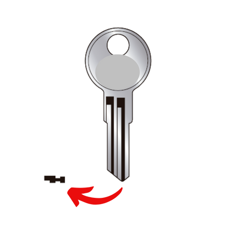 Llave virgen ILLINOIS ILL-40 fabricada en bronce con cubierta de níquel, compatible con Austral ILL-40, Alba T40 y JMA ILL-2D para candados, escritorios antiguos y cerraduras cilindro, requiere corte por cerrajero profesional