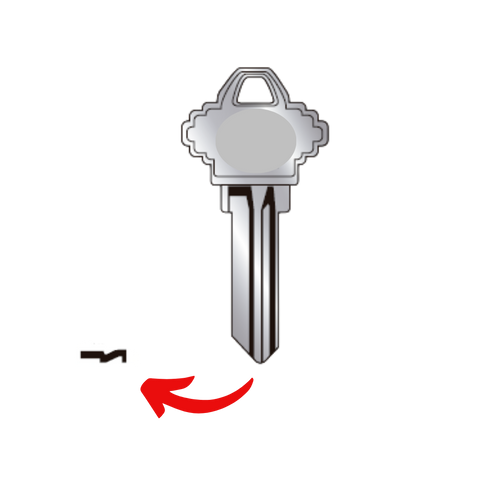 Llave virgen SCHLAGE SC-6 fabricada en bronce con cubierta de níquel, compatible con Austral SC-6, Alba S-6 y JMA SLG-3 para candados y cerraduras cilindro, requiere corte por cerrajero profesional