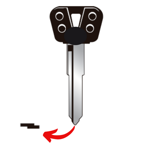 Llave virgen Yamaha motocicleta con plástico ergonómico color negro, fabricada en bronce con cubierta de níquel, perfil YH-63P YH35RBP YAMA-26DP, sin chip transponder, ideal para cerrajeros profesionales