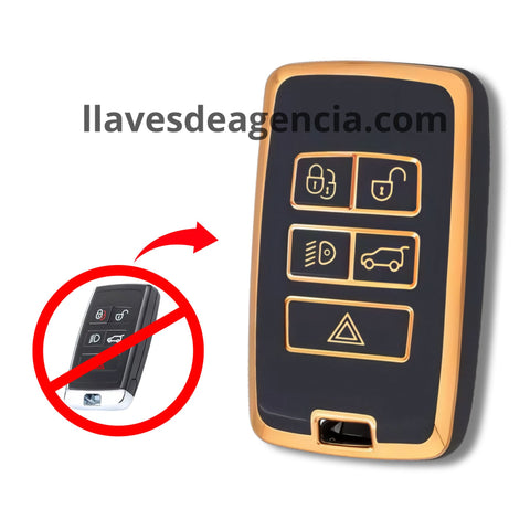 Funda Protectora TPU Llave Presencia Land Rover 5 Botones Range Rover Sport Velar Evoque Freelander Discovery Jaguar XF XJ XJL XE E-PACE - Material Premium Resistente al Agua
