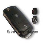 Carcasa abatible 2 botones para llave VW Jetta, EuroVan, Sharan y Touareg 2000-2011, repuesto de calidad original