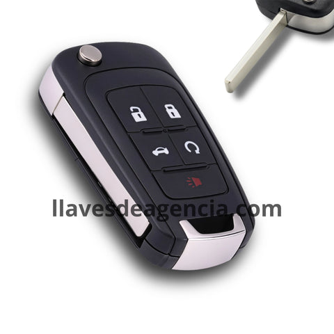 Carcasa tipo llavero 5 botones para Chevrolet Camaro, Malibu, Equinox, GMC, Buick - Vista clásica con arrancador y cajuela