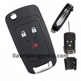 Carcasa de repuesto para llave Chevrolet Trax 2 botones más pánico - Con base para batería en tapa trasera, corte acanalado, material resistente