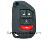 Funda protector silicón llave navaja abatible flip 4 botones Chrysler Jeep Dodge cerrar abrir cajuela arranque remoto negro calidad horno antiderrapante