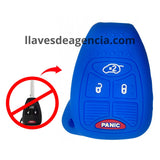 Funda protector de silicón para llave inteligente Chrysler Jeep Dodge 4 botones cerrar abrir cajuela pánico, calidad de horno antiderrapante resistente a altas temperaturas caídas golpes y mojadas