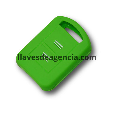 Funda silicón llave Chevrolet Opel Vauxhall 2 botones verde fosforescente antiderrapante impermeable resistente temperatura México
