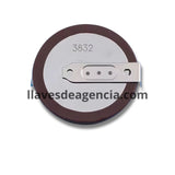 Batería recargable de litio LIR2020 3.6V con aislamiento color café y terminales soldables lado a lado para llaves Mini Cooper