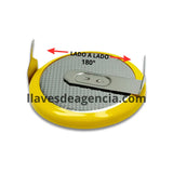 Batería recargable LIR2025 3.6V con terminales soldables a 180 grados lado a lado para llaves inteligentes BMW Mini Cooper