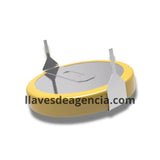 Batería recargable de litio LIR2032 3.6V con aislamiento amarillo y terminales soldables lado a lado BMW Mini Cooper