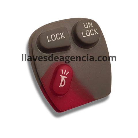 Detalle botonera goma repuesto control remoto Chevrolet lock unlock pánico Hummer H2 GMC Envoy Buick Rainier 3 botones