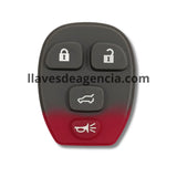 Botonera de goma interna control remoto Chevrolet sin carcasa 4 botones repuesto instalación
