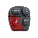 Botonera de goma interna control remoto Chevrolet Blazer Silverado GMC Sierra Yukon 4 botones cajuela pánico sin carcasa repuesto