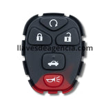 Detalle botonera goma 5 botones Chevrolet Cobalt Malibu Buick Allure LaCrosse Pontiac G5 G6 Grand Prix Saturn Aura Sky arranque remoto