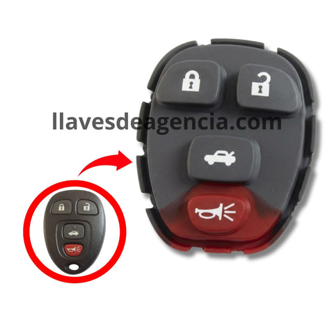 Detalle botonera goma repuesto Chevrolet Cobalt Malibu Buick Allure LaCrosse Pontiac G5 G6 Grand Prix Solstice Saturn Aura Sky 4 botones