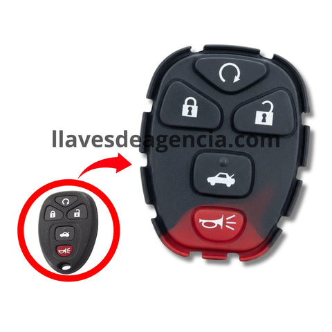 Botones de goma control remoto Chevrolet Cobalt Malibu Buick Allure LaCrosse Pontiac G5 G6 Saturn Aura Sky 5 botones cajuela arranque remoto pánico repuesto