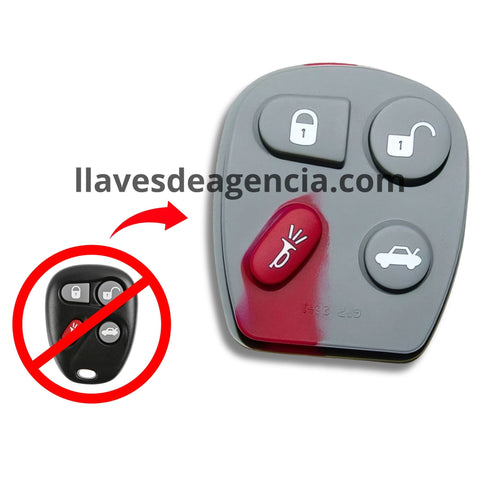 Botones de goma control remoto Chevrolet Express Cavalier Malibu Cadillac CTS SRX GMC Sierra Pontiac 4 botones abrir cerrar cajuela pánico repuesto