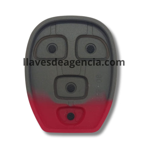 Detalle botonera goma repuesto control remoto Chevrolet Suburban Tahoe Malibu GMC Pontiac Buick Hummer H3 4 botones cristal cajuela