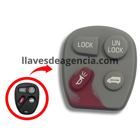 Botonera de goma interna control remoto Chevrolet Venture Pontiac Montana 4 botones puerta lateral corrediza sin carcasa repuesto