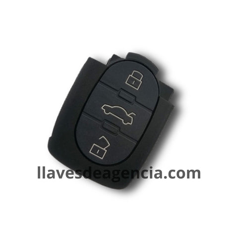 Carcasa botonera cabeza ovalada para llave Audi A3 A6 A8 TT VW Golf Passat Beetle 3 botones pánico pila CR2032