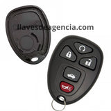 Carcasa control remoto 5 botones con membrana impermeable arranque remoto y cajuela con base batería tapa trasera para Chevrolet Malibu Cobalt Buick LaCrosse Saturn Pontiac 2004-2013, carcasa hueca sin componentes electrónicos, protege ranuras botoneras contra agua